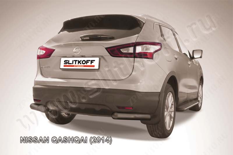 Уголки d76 черные Nissan Qashqai (2013-2019) , Slitkoff, арт. NIQ14-010B