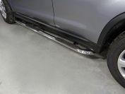 Пороги овальные гнутые с накладкой 75х42 мм для автомобиля Mitsubishi ASX 2017-, TCC Тюнинг MITSASX17-05
