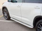 Пороги труба d57 с листом вариант 2 на Toyota Highlander 2016, Slitkoff THRL-0026222