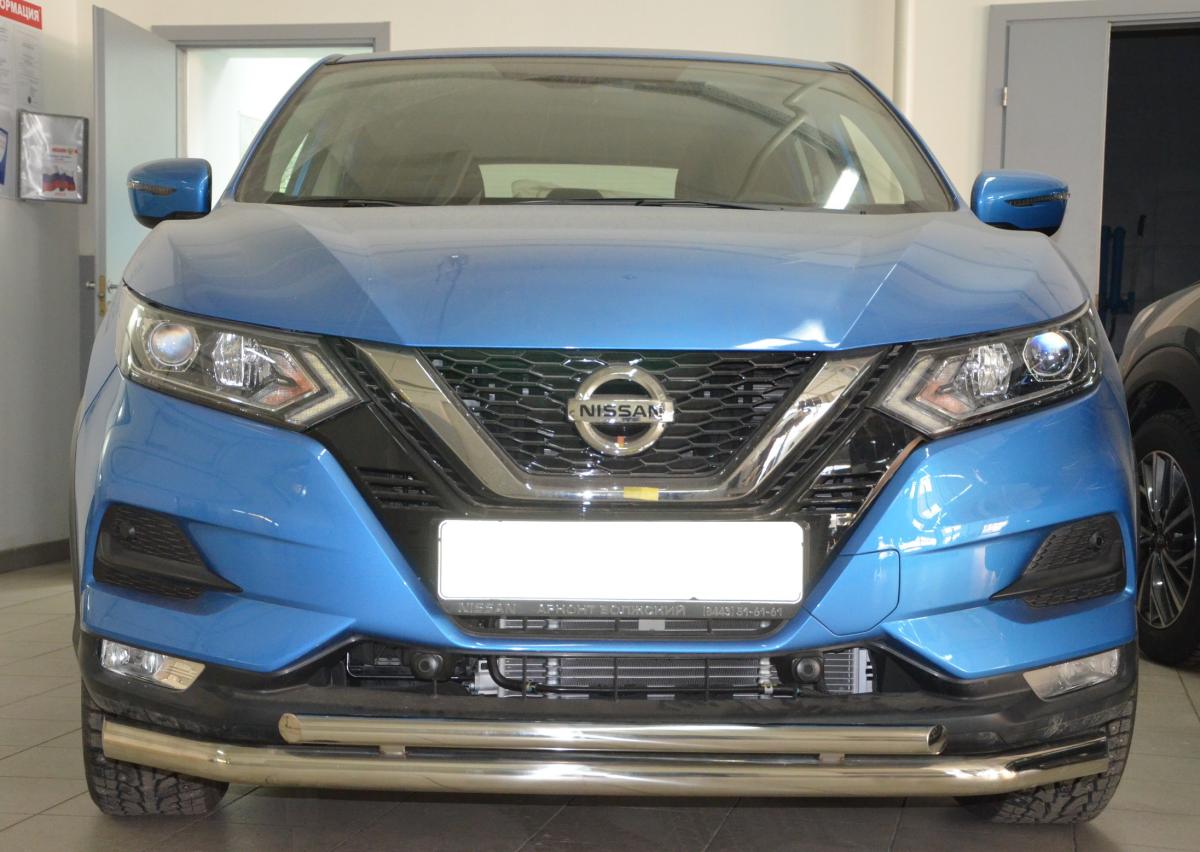 Защита переднего бампера двойная для автомобиля Nissan Qashqai 2017 арт. NQ.17.03, Россия