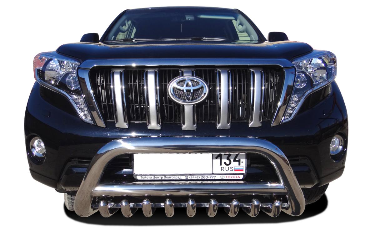Защита переднего бампера скоба низкая + акула d76/60/42 для Toyota Land Cruiser Prado 150 2014, TLCP150.14.76, Россия