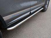 Пороги с площадкой (нерж. лист) 60,3 мм для автомобиля Volkswagen  Touareg R-Line 2014, TCC Тюнинг VWTOUARRL14-02