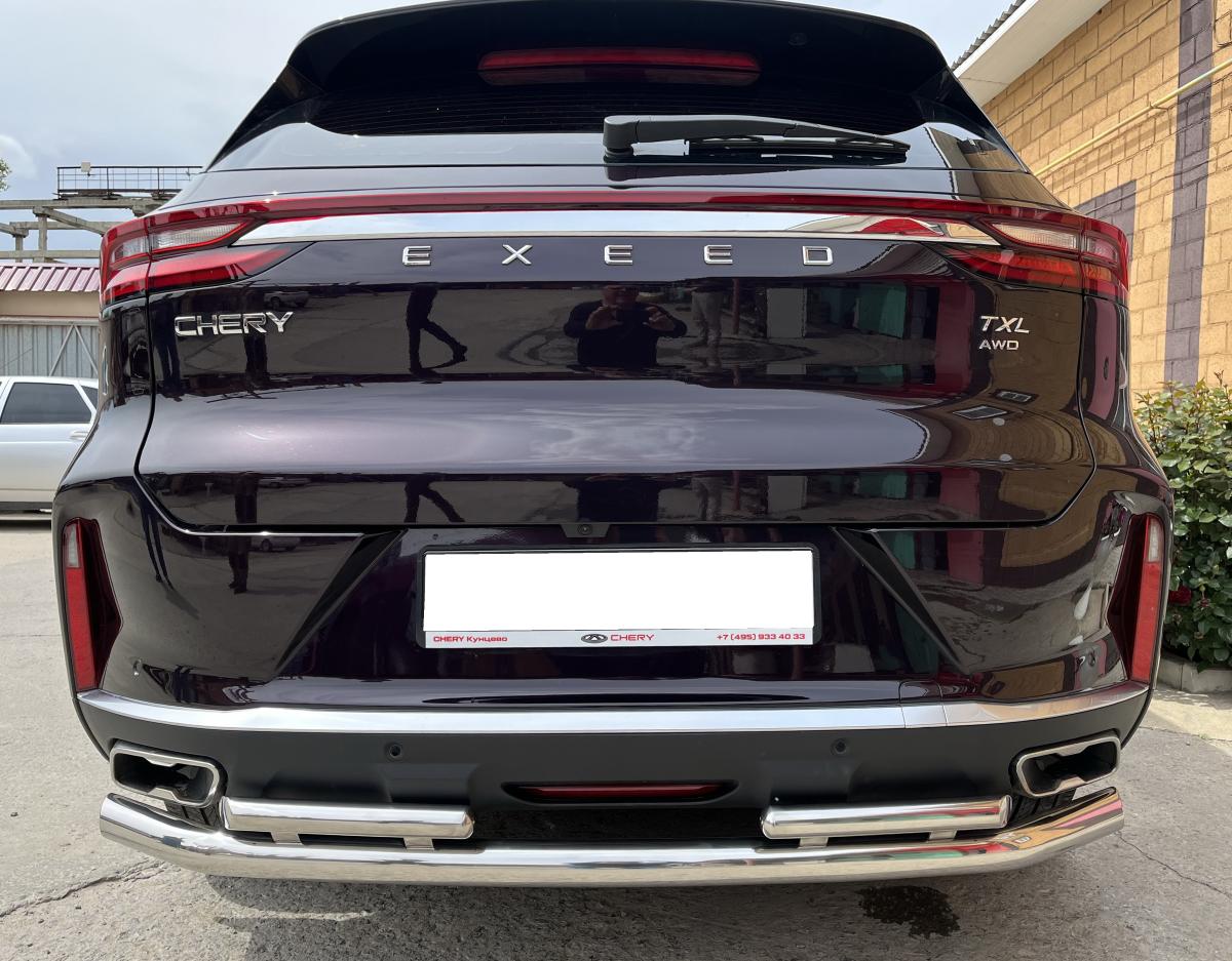 Защита заднего бампера двойная для автомобиля CHERY CheryExeed TXL 2021 арт. CHETXL.21.16