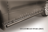 Защита порогов d57 труба черная Suzuki Grand Vitara (2005-2008) , Slitkoff, арт. SGV05011B