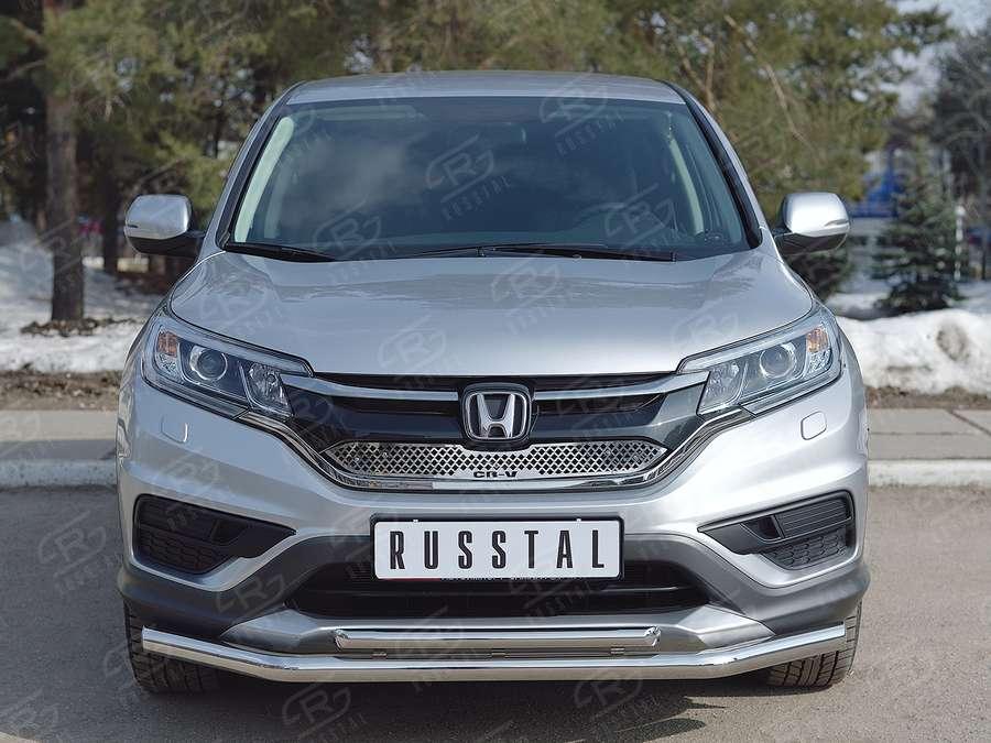 Защита переднего бампера d57/42 Honda CR-V 2015 2.0, Slitkoff HCRZ-002220