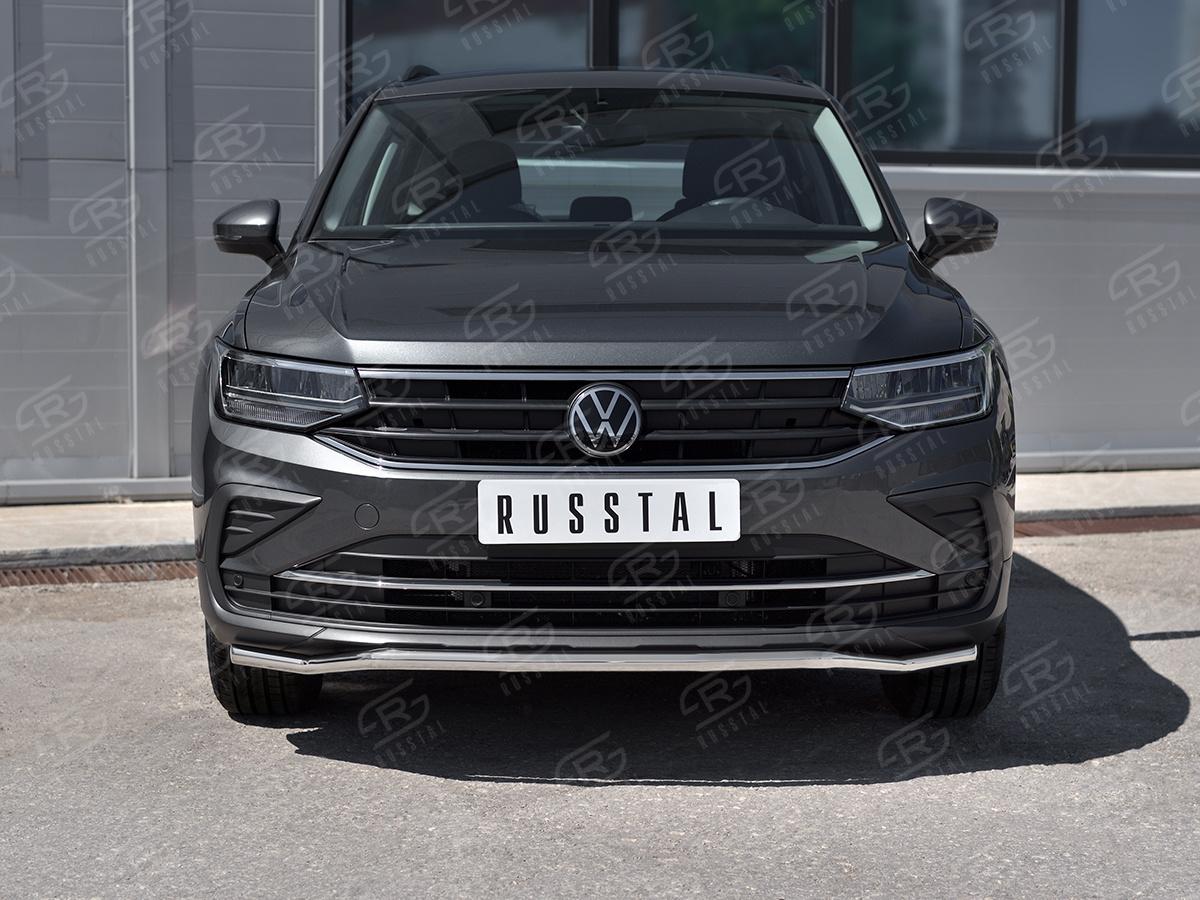 VOLKSWAGEN TIGUAN 2020- (кроме R-LINE) Защита переднего бампера d42 волна VGZ-003570