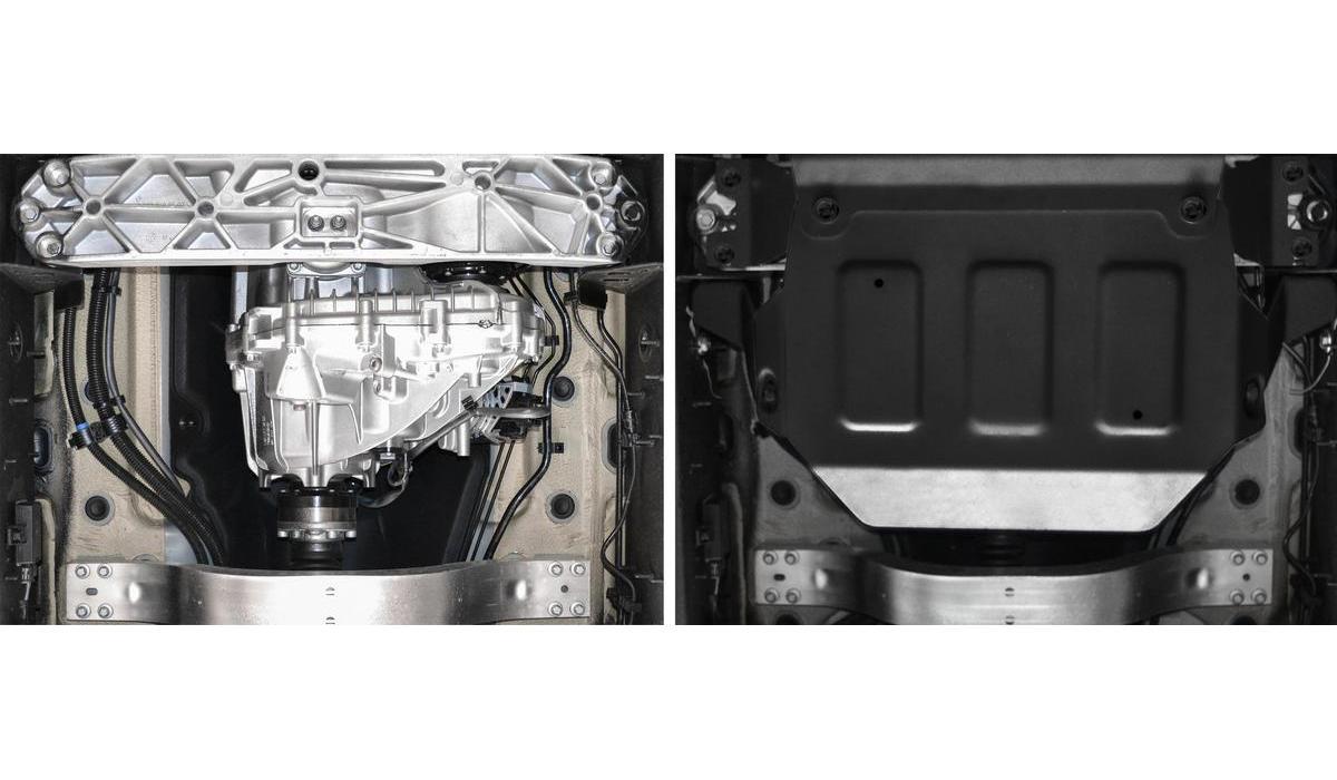 Защита РК Rival (черная) для Mercedes-Benz G-klasse W464 2018-н.в., штампованная, алюминий 6 мм, с крепежом, 2333.3954.1.6