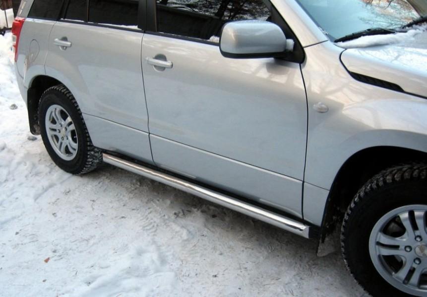 Пороги труба d57 вариант 1 для Suzuki Grand Vitara 5d 2005-2007, Slitkoff SGT-0000201
