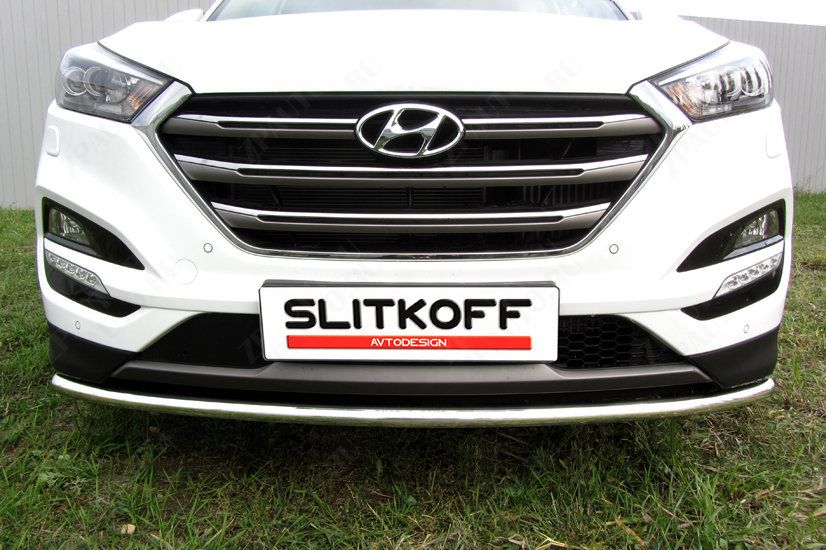 Защита переднего бампера d42 Hyundai Tucson 4WD (2015-2018) , Slitkoff, арт. HT4WD15002