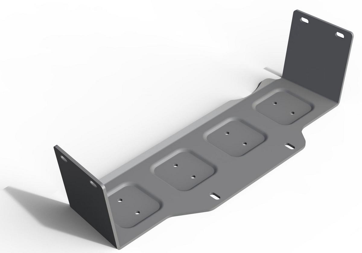 Защита рулевых тяг Rival для Nissan Patrol Y61 рестайлинг МКПП 2004-2010, штампованная, алюминий 6 мм, с крепежом, 2333.4115.1.6