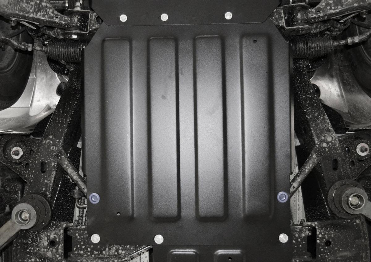 Защита КПП АвтоБроня для Kia Mohave (V - все) 2008-2020, штампованная, сталь 1.8 мм, с крепежом, 111.02815.1