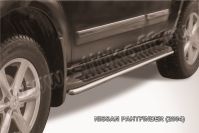 Защита штатного порога d42 Nissan Pathfinder R51 (2004-2010) Black Edition, Slitkoff, арт. NIP010BE