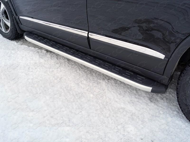 Пороги алюминиевые с пластиковой накладкой 1720 мм для автомобиля Great Wall Haval H6 2015-, TCC Тюнинг HAVH615-19AL