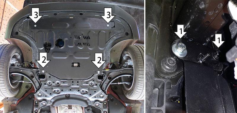 Защита АвтоСтандарт (Двигатель, Коробка переключения передач), 1,5 мм, Сталь для KIA Soul 2019- арт. 51034