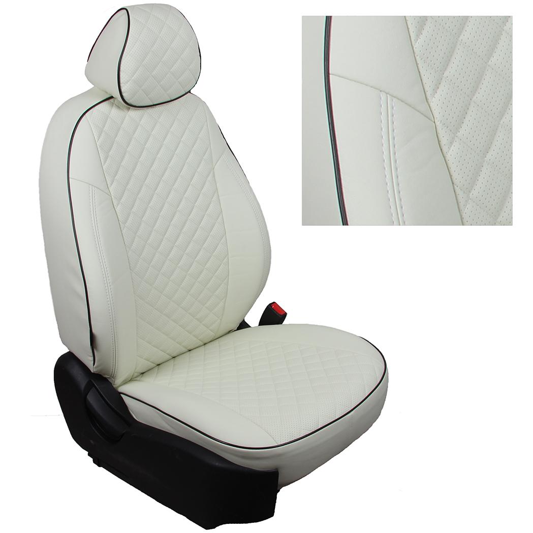 Чехлы для Hyundai Tucson III, Ромб, (Белый + Белый), Autopilot арт. kha-tu-t3-bb-r