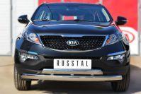 Защита переднего бампера d75х42 для KIA Sportage 2010-2015, Slitkoff d75х42 KSGZ-001669