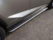 Пороги с площадкой (нерж. лист) 42,4 мм для автомобиля Lexus NX 200 2014-2017 (кроме F-Sport), TCC Тюнинг LEXNX20014-09