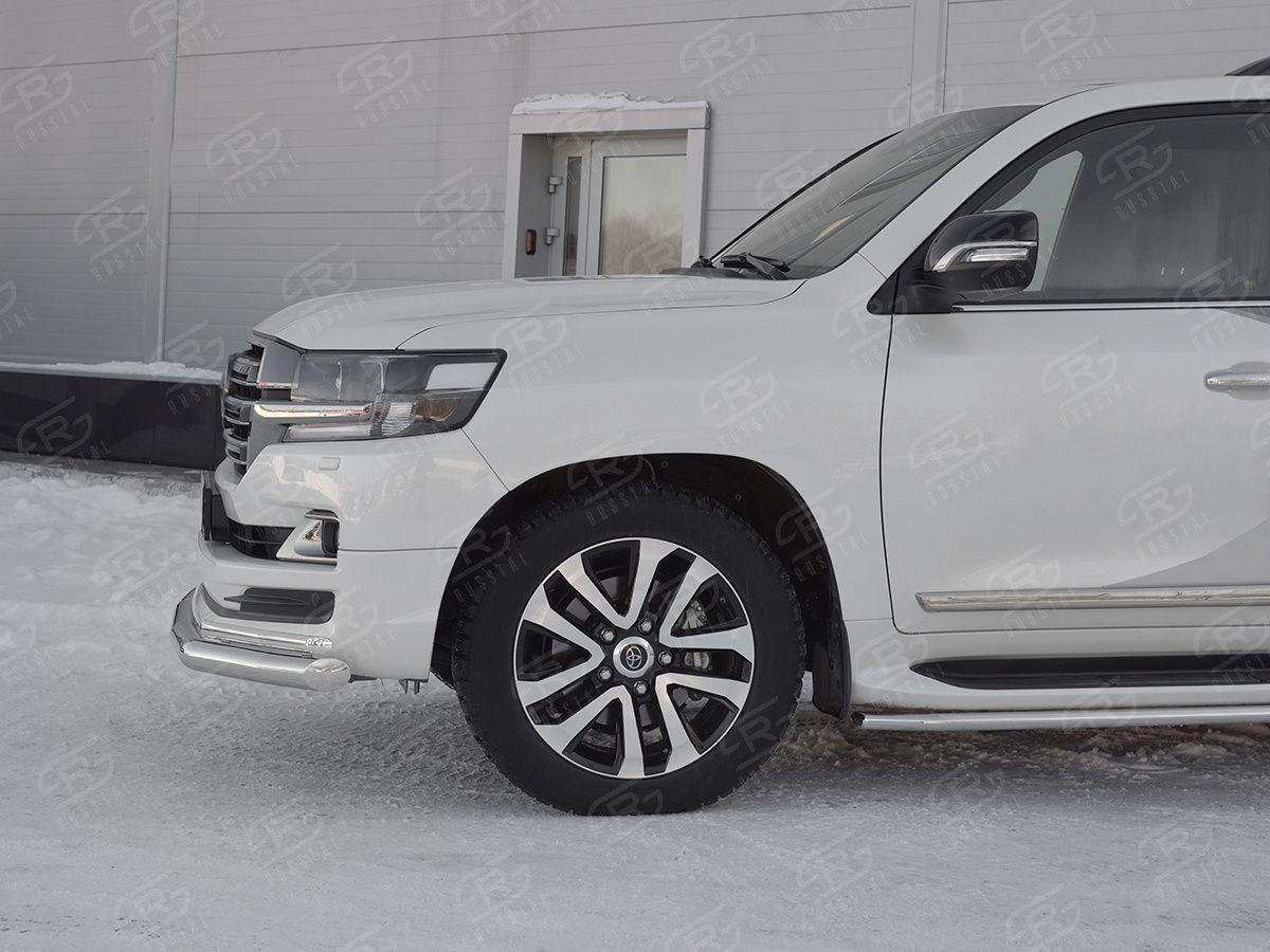 Защита переднего бампера d76/42 уголки на Toyota Land Cruiser 200 2017 Excalibur, Slitkoff TLCZ-002905