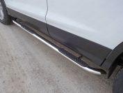 Пороги овальные гнутые с накладкой 75х42 мм для автомобиля Ford Kuga 2016-, TCC Тюнинг FORKUG17-29