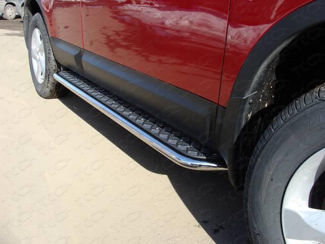 Пороги с площадкой 42,4 мм для автомобиля Nissan Qashqai 2009-2013, TCC Тюнинг NISQASH10-02