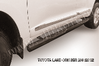 Защита порогов d76 с проступями черная Toyota Land Cruiser 200 (2012-2015) , Slitkoff, арт. TLC2-12-013B