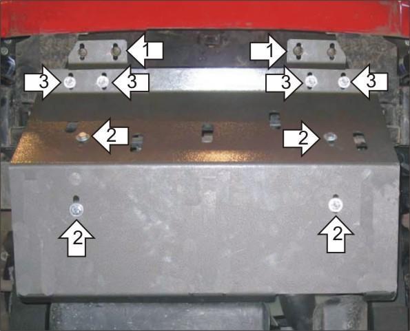 Защиты Грузовые Motodor (Радиатор), 4 мм, Сталь для Ford Cargo 2006-2013 арт. 20701