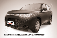 Защита переднего бампера d57 волна черная Mitsubishi Outlander (2014-2015) , Slitkoff, арт. MOUT14-001B