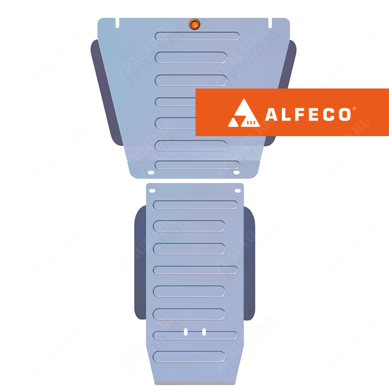 Защита  картера и КПП (2 части) Nissan Pathfinder R50 1997-2004 V-3,3 , ALFeco, алюминий 4мм, арт. ALF15512al-1