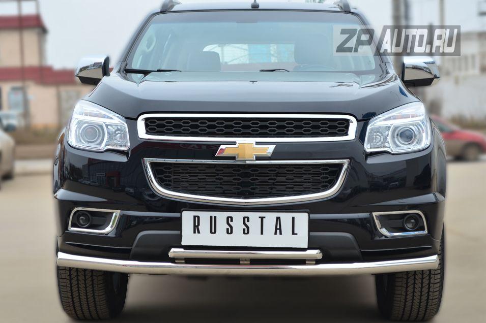 Защита переднего бампера d57/d42 для Chevrolet TrailBlazer 2013, Slitkoff CTRZ-001505