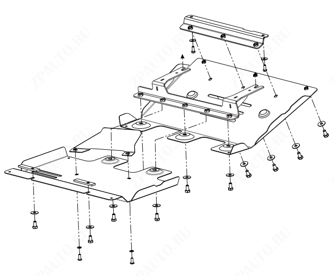 Защита картера для HAVAL H9  2018 - 2020, V-2,0 AT FullWD, 2.0TD AT FullWD, Sheriff, алюминий 3 мм, арт. 28.4136
