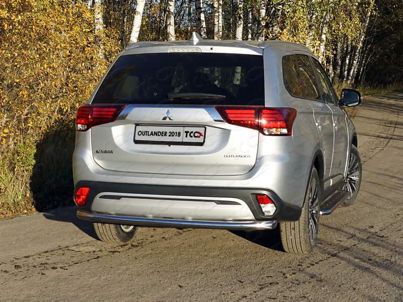 Защита задняя 60,3 мм для автомобиля Mitsubishi Outlander 2018-, TCC Тюнинг MITOUT18-33