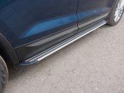 Пороги алюминиевые "Slim Line Silver" 1820 мм для автомобиля Skoda Kodiaq 2017-, TCC Тюнинг SKOKOD17-12S