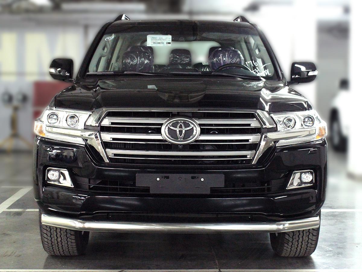 Защита переднего бампера радиусная d-76 с подгибами для автомобиля Toyota Land Cruiser 200 EXECUTIVE LOUNGE 2018-наст.вр., Технотек, арт. LCN18_4.2EXL