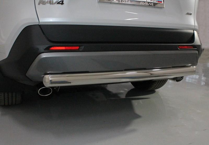 Защита задняя (овальная) 75х42 мм для автомобиля Toyota RAV4 2019 арт. TOYRAV19-25, TCC Тюнинг