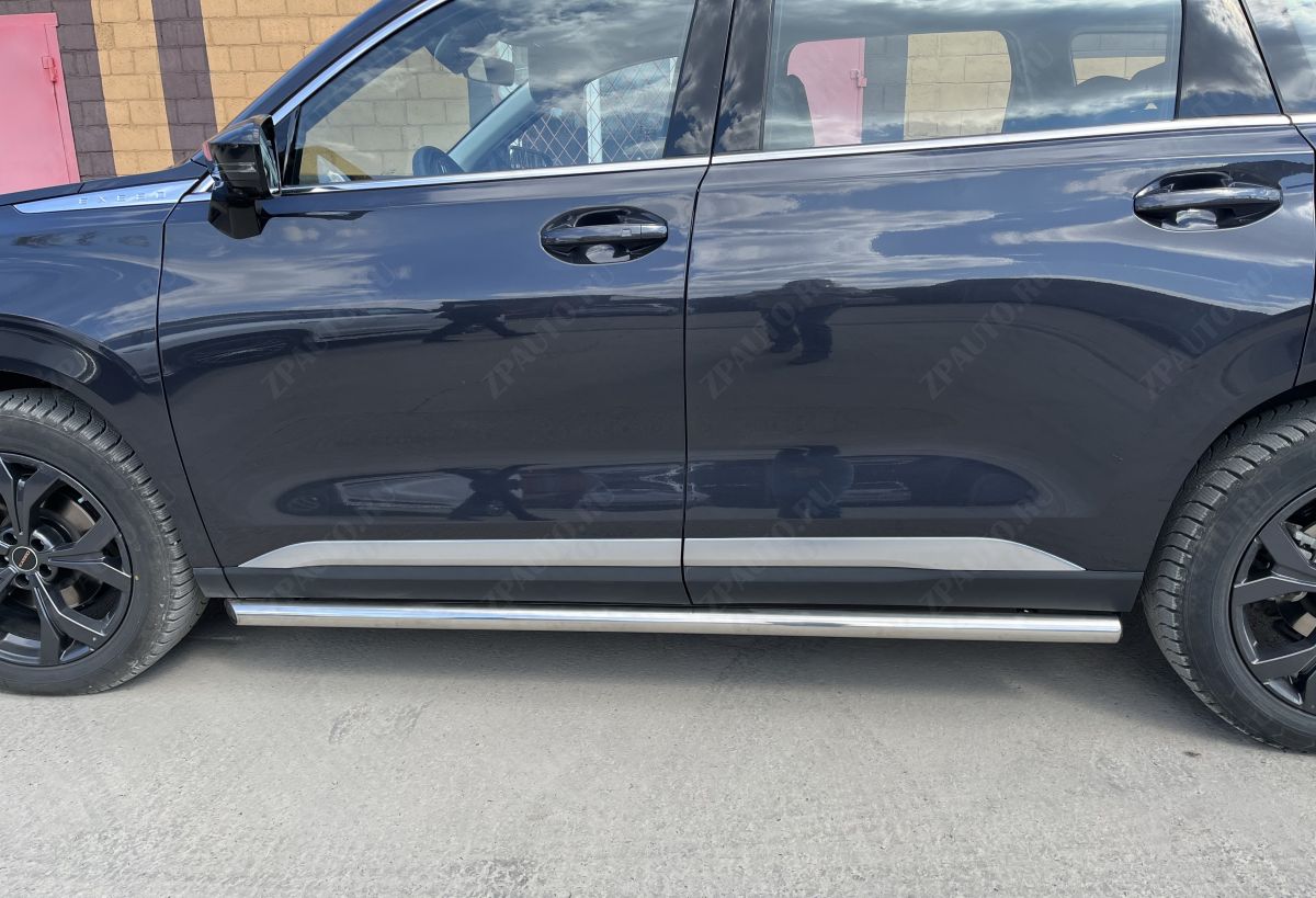 Защита штатного порога труба для автомобиля CHERY CheryExeed VX 2022 арт. CHEVX.22.32