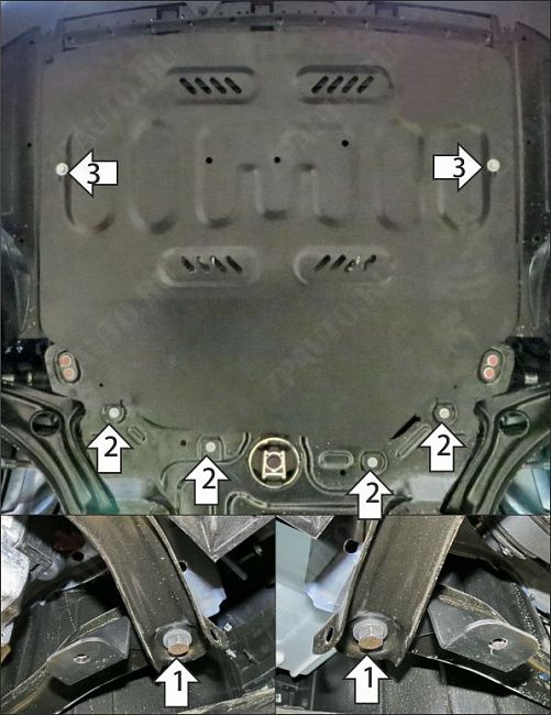 Защита АвтоСтандарт (Двигатель, Коробка переключения передач), 1,5 мм,  для Gac GS3  2024- арт. 57805