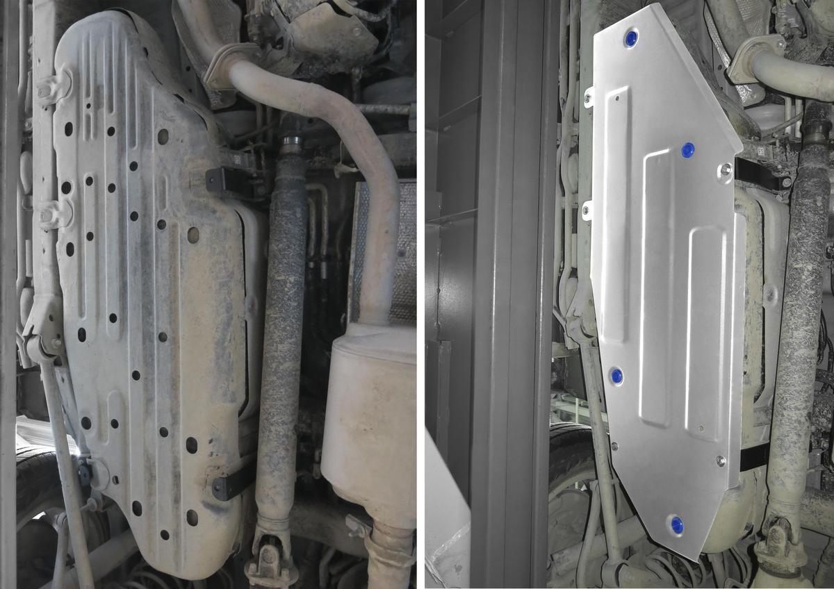 Защита топливного бака Rival для Lexus LX 570 рестайлинг 2012-2015, штампованная, алюминий 6 мм, с крепежом, 2333.9515.1.6
