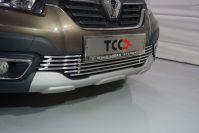 Решетка радиатора нижняя 12 мм для автомобиля Renault Logan Stepway 2018- TCC Тюнинг арт. RENLOGST18-01