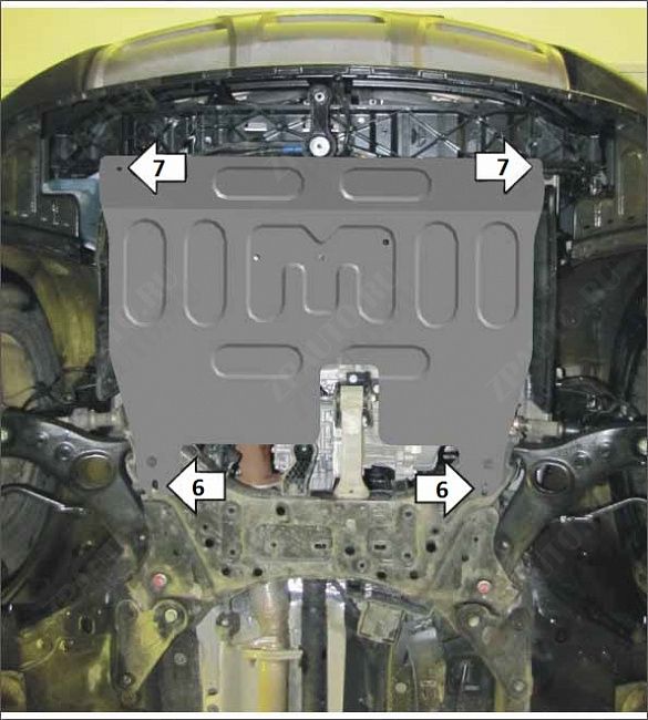Защита АвтоСтандарт (Двигатель, Коробка переключения передач), 1, сталь для Hyundai Santa Fé Premium  2015-2018 арт.50907