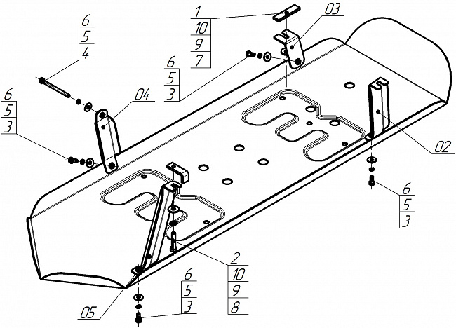 Защита стальная Мотодор (Топливный бак), 2 мм,  Great Wall Poer  2021- арт. 73118