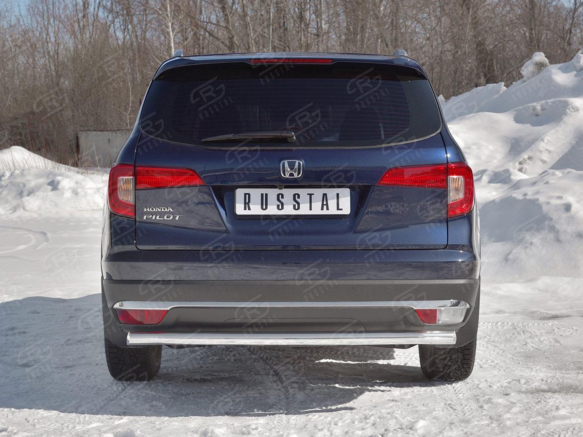 Защита заднего бампера d57 на Honda Pilot III 2015, Slitkoff HPZ-002927