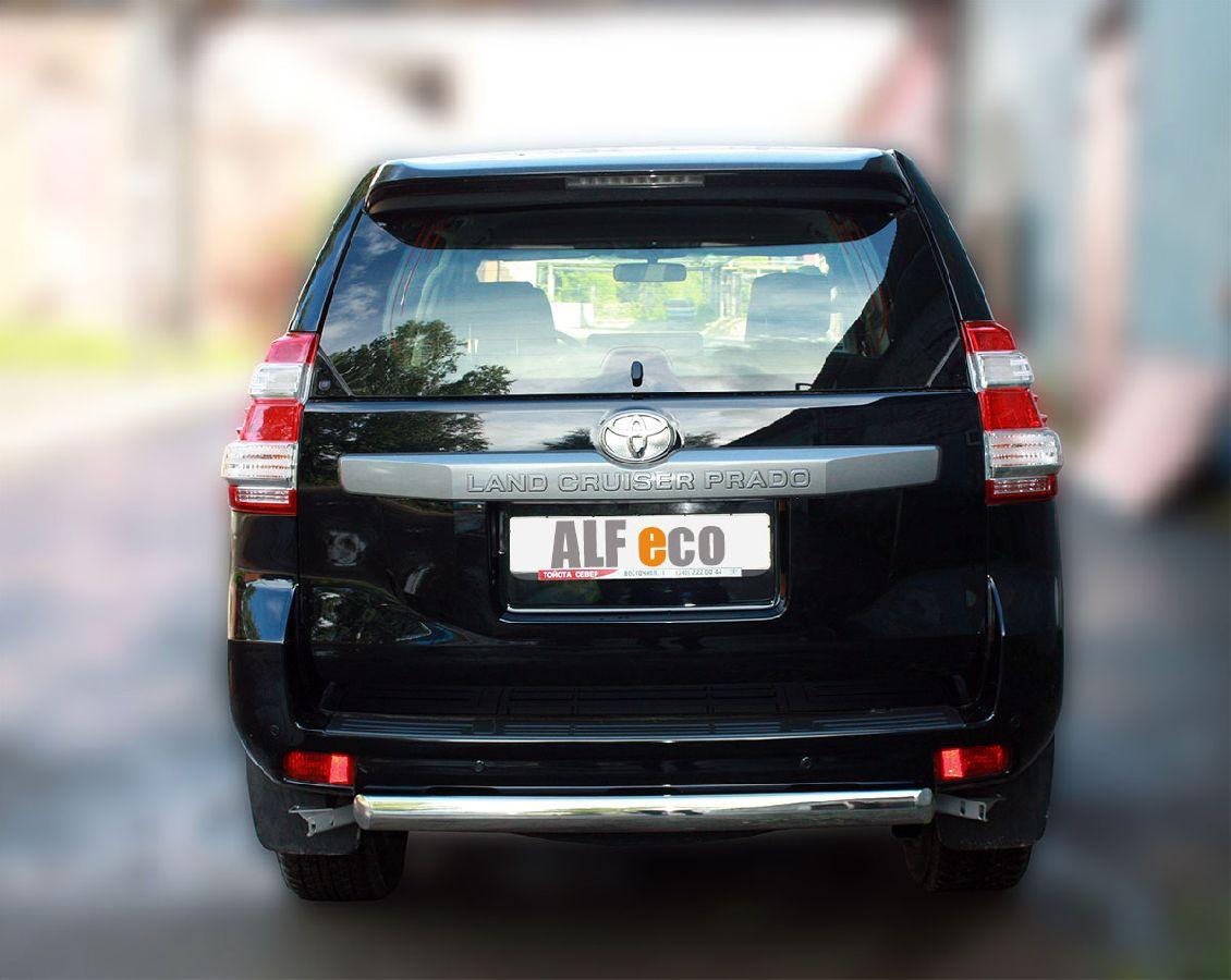 Защита задняя короткая (ОВАЛ) D 75х42 для Toyota Land Cruiser Prado(Тойота Ленд Крузер Прадо), ALFeco арт. LC150-14.06