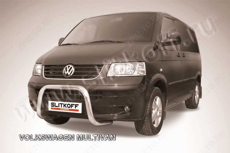 Кенгурятник d57 низкий мини Volkswagen Multivan (2003-2015) Black Edition, Slitkoff, арт. VWM002BE