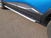 Пороги алюминиевые с пластиковой накладкой 1720 мм для автомобиля Renault Kaptur 2016-, TCC Тюнинг RENKAP16-24AL