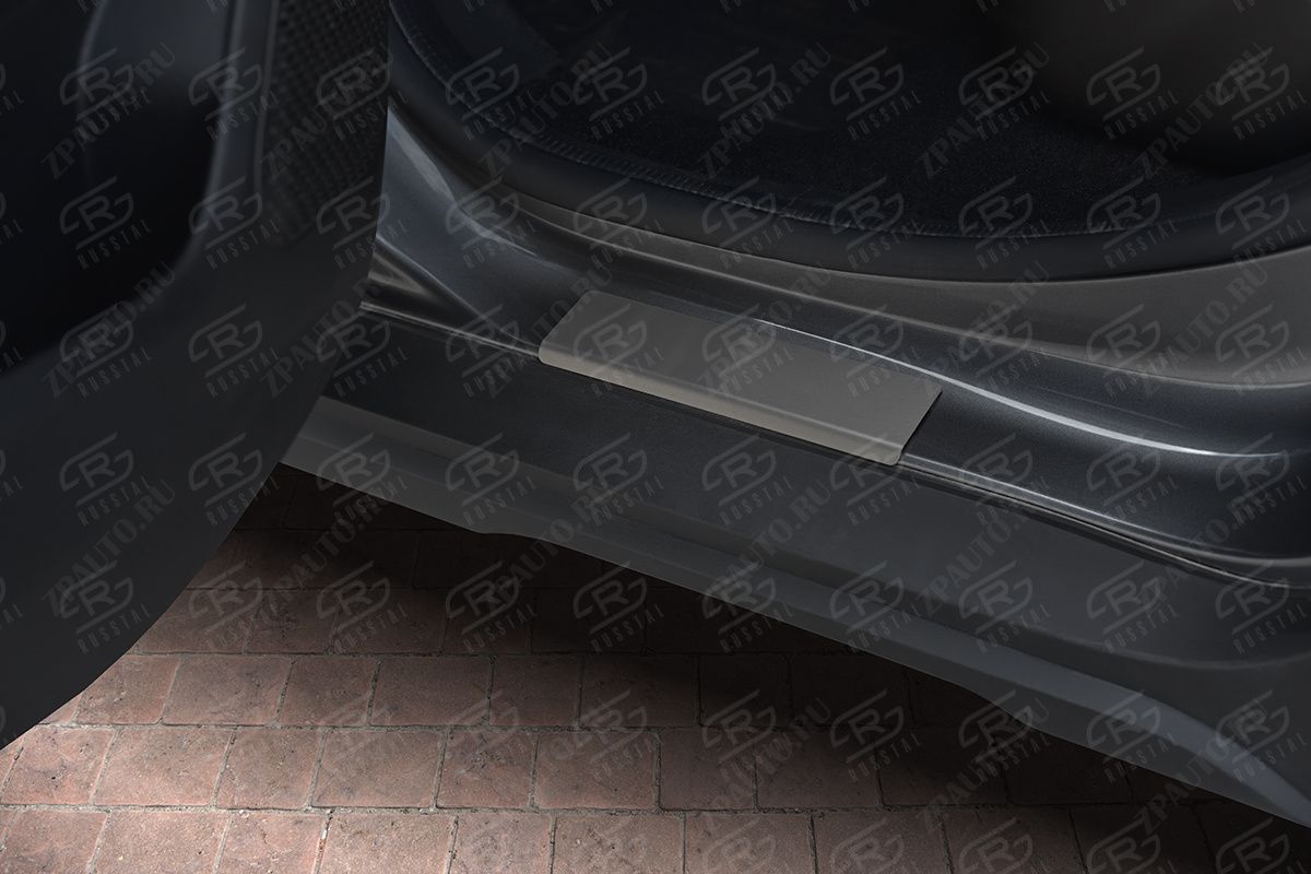 RENAULT DUSTER 2021- Накладки на пороги RUSSTAL (нерж.,шлиф) RND21-02