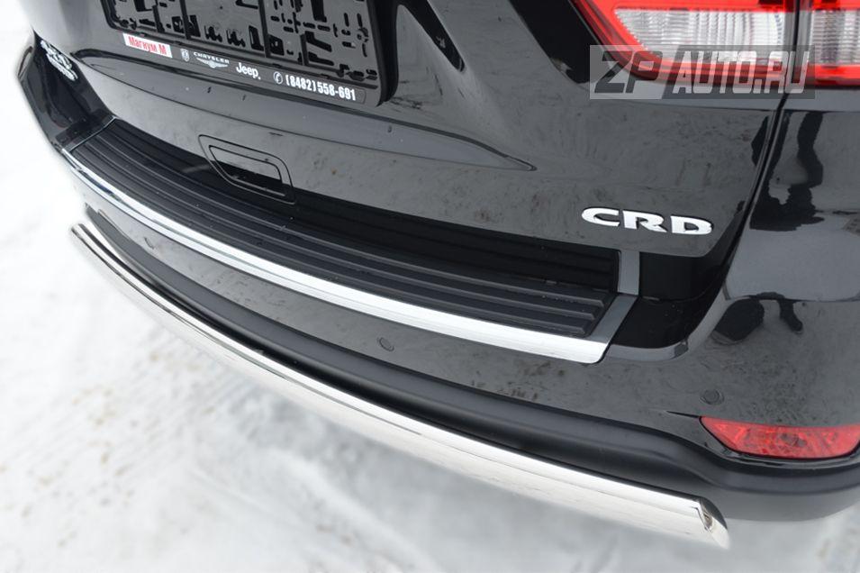 Защита заднего бампера d75х42 овал для Jeep Grand Cherokee 2012, Slitkoff JGZ-001201