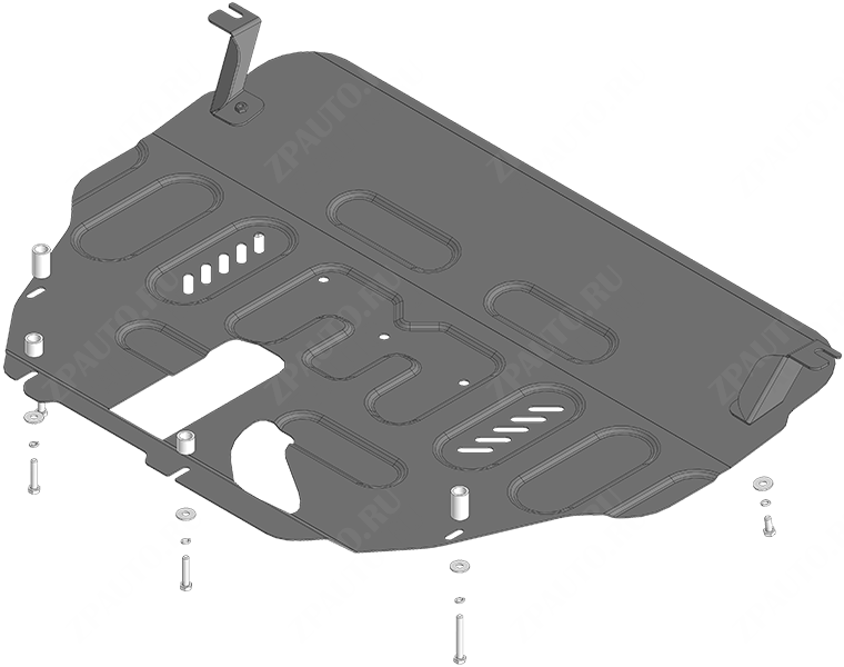 Защита стальная Мотодор (Двигатель, Коробка переключения передач), 2 мм,  KGM Tivoli  2023- арт. 72803