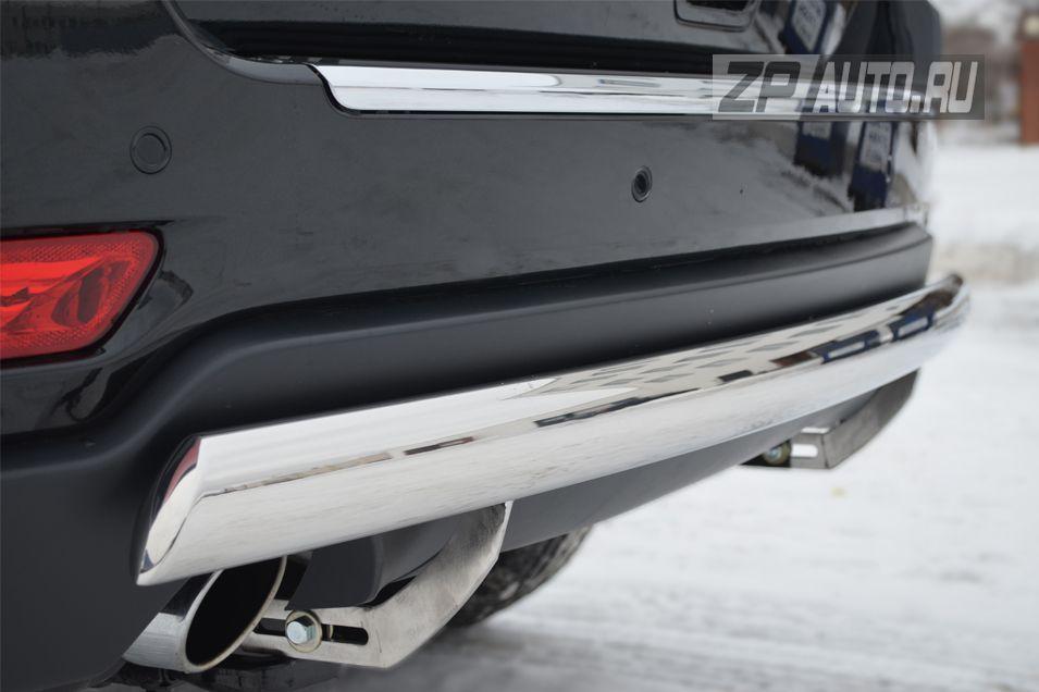 Защита заднего бампера d75х42 овал для Jeep Grand Cherokee 2012, Slitkoff JGZ-001201