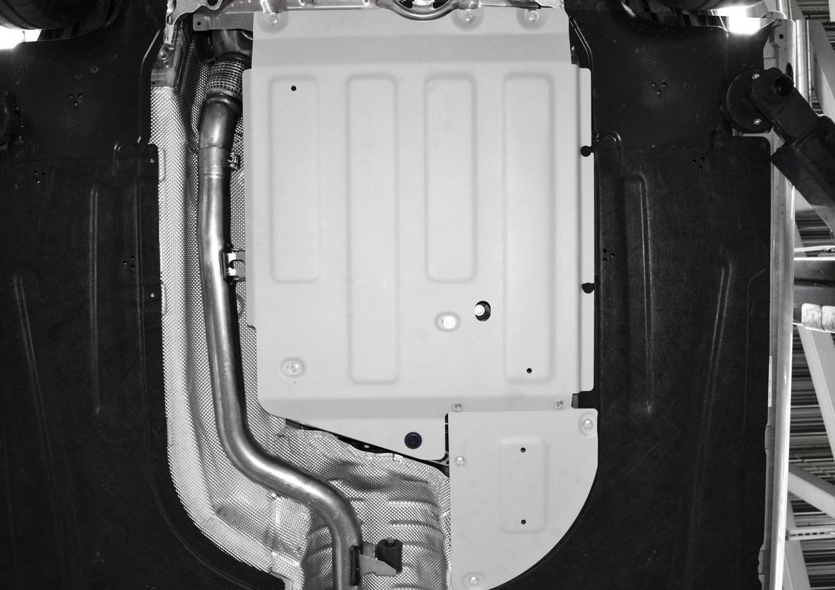 Защита КПП Rival для BMW 3 серия VII 4WD 2018-н.в., штампованная, алюминий 3 мм, с крепежом, 2 части, 333.0537.1