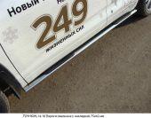 Пороги овальные с накладкой 75х42 мм для автомобиля Toyota Highlander 2014-2016, TCC Тюнинг TOYHIGHL14-10